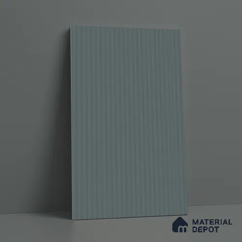 Slate Blue Fluted Solid Color LM 18366 8 ft x 4 ft Texture Finish Decorative Laminate - 1.25 mm | Suitable for TV Unit,Wardrobe, Kitchen Cabinets