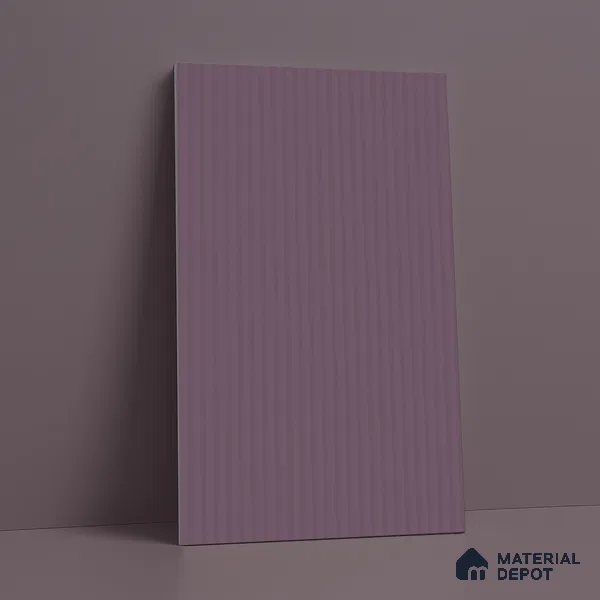 Deep Lavender Fluted Solid Color LM 18367 8 ft x 4 ft Texture Finish Decorative Laminate - 1.25 mm | Suitable for TV Unit,Wardrobe, Kitchen Cabinets