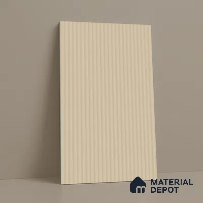 Light Beige Fluted Solid Color LM 18369 8 ft x 4 ft Texture Finish Decorative Laminate - 1.25 mm | Suitable for TV Unit,Wardrobe, Kitchen Cabinets