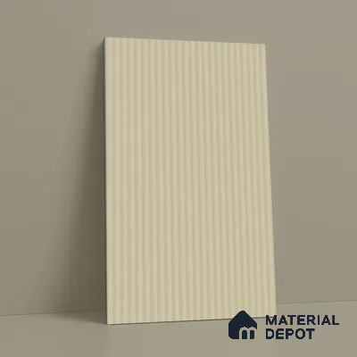 Light Fluted Beige Fluted Solid Color LM 18370 8 ft x 4 ft Texture Finish Decorative Laminate - 1.25 mm | Suitable for TV Unit,Wardrobe, Kitchen Cabinets