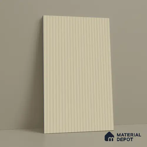 Light Fluted Beige Fluted Solid Color LM 18370 8 ft x 4 ft Texture Finish Decorative Laminate - 1.25 mm | Suitable for TV Unit,Wardrobe, Kitchen Cabinets