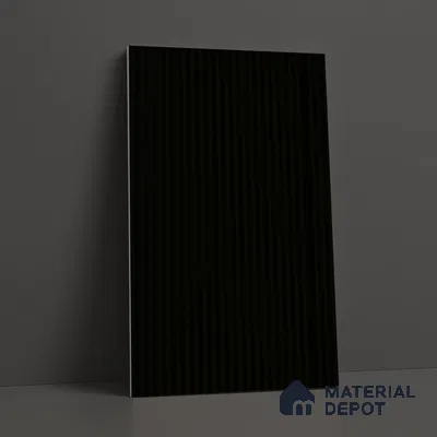 Charcoal Black Fluted Solid Color LM 18373 8 ft x 4 ft Texture Finish Decorative Laminate - 1.25 mm | Suitable for TV Unit,Wardrobe, Kitchen Cabinets