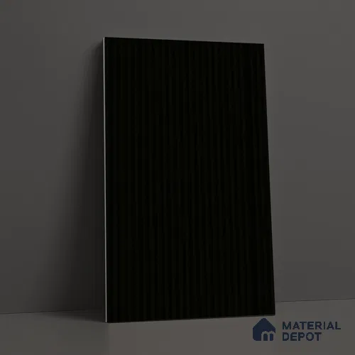 Charcoal Black Fluted Solid Color LM 18373 8 ft x 4 ft Texture Finish Decorative Laminate - 1.25 mm | Suitable for TV Unit,Wardrobe, Kitchen Cabinets