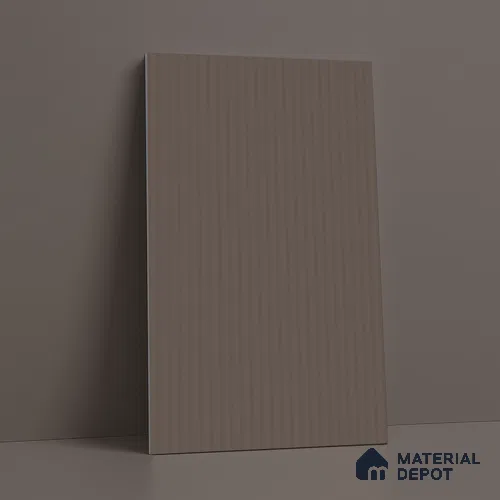 Deep Taupe Brown Fluted Solid Color LM 18374 8 ft x 4 ft Texture Finish Decorative Laminate - 1.25 mm | Suitable for TV Unit,Wardrobe, Kitchen Cabinets