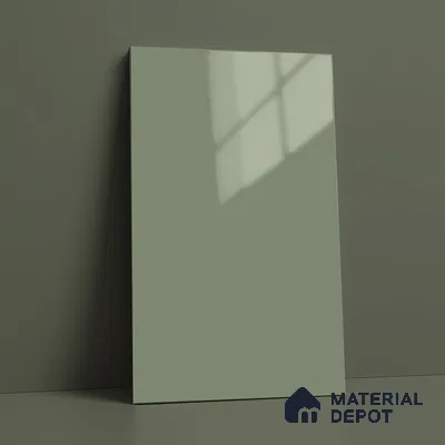 Sage Green Solid Color Acrylic Laminate LM 24628 8 ft x 4 ft High Gloss Finish - 1.5 mm | Matching Edgeband code - EB 02094 | Suitable for Living Room, Kitchen, Office