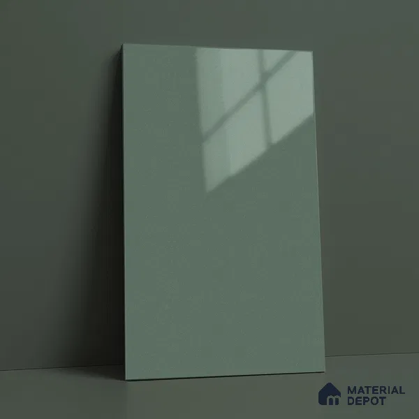 Muted Sage Green Solid Color Acrylic Laminate LM 24630 8 ft x 4 ft High Gloss Finish - 1.5 mm | Matching Edgeband code - EB 02113 | Suitable for Living Room, Kitchen, Office