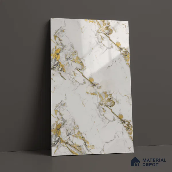 Cream Marble Acrylic Laminate LM 24632 8 ft x 4 ft High Gloss Finish - 1.5 mm | Suitable for TV Unit, Wardrobe, Cabinets