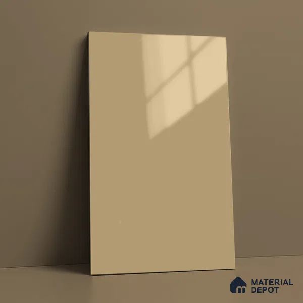 Warm Beige Solid Color Acrylic Laminate LM 24636 8 ft x 4 ft High Gloss Finish - 1.5 mm | Matching Edgeband code - EB 02095 | Suitable for Living Room, Kitchen, Office