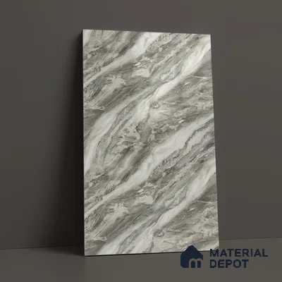 Grey Marble Acrylic Laminate LM 24305 8 ft x 4 ft High Gloss Finish - 1.5 mm | Suitable for TV Unit, Wardrobe, Cabinets