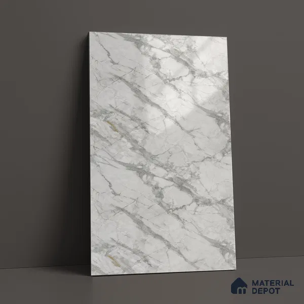Grey Marble Acrylic Laminate LM 24306 8 ft x 4 ft High Gloss Finish - 1.5 mm | Suitable for TV Unit, Wardrobe, Cabinets