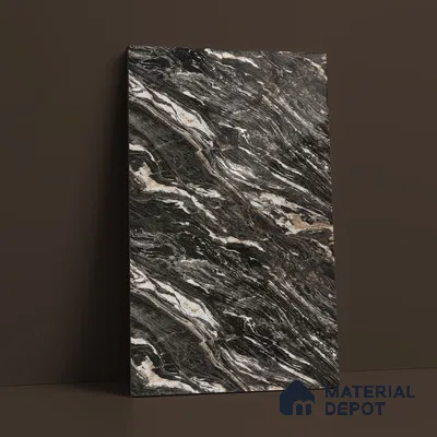 Black Marble Acrylic Laminate LM 24310 8 ft x 4 ft High Gloss Finish - 1.5 mm | Suitable for TV Unit, Wardrobe, Cabinets