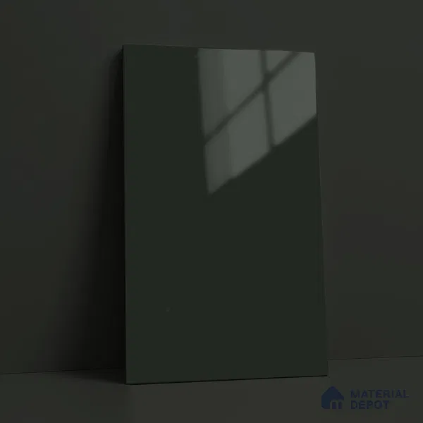 Deep Forest Green Solid Color Acrylic Laminate LM 24322 8 ft x 4 ft High Gloss Finish - 1.5 mm | Matching Edgeband code - EB 02114 | Suitable for Living Room, Kitchen, Office