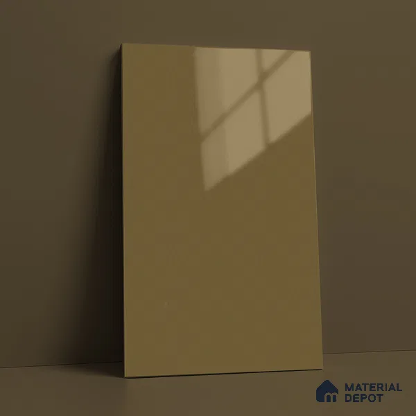 Olive Brown Solid Color Acrylic Laminate LM 24331 8 ft x 4 ft High Gloss Finish - 1.5 mm | Matching Edgeband code - EB 02121 | Suitable for Living Room, Kitchen, Office