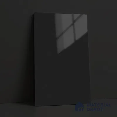 High Gloss Black Solid Color Acrylic Laminate LM 24337 8 ft x 4 ft High Gloss Finish - 1.5 mm | Matching Edgeband code - EB 02127 | Suitable for Living Room, Kitchen, Office