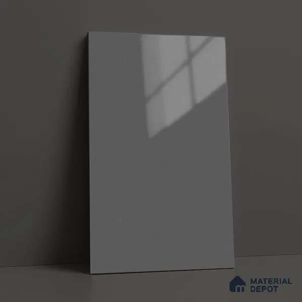 Charcoal Grey Solid Color Acrylic Laminate LM 24338 8 ft x 4 ft High Gloss Finish - 1.5 mm | Matching Edgeband code - EB 02128 | Suitable for Living Room, Kitchen, Office