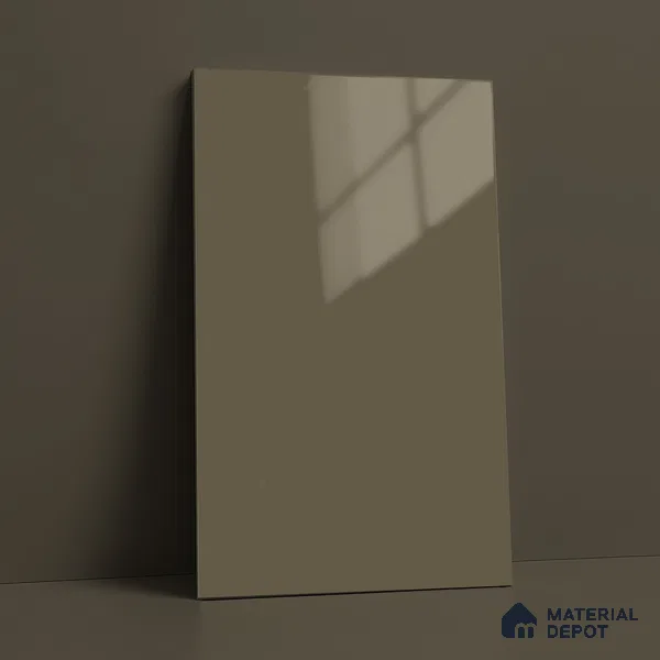 Taupe Brown Solid Color Acrylic Laminate LM 24347 8 ft x 4 ft High Gloss Finish - 1.5 mm | Matching Edgeband code - EB 02130 | Suitable for Living Room, Kitchen, Office