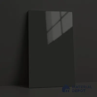 Jet Black Solid Color Acrylic Laminate LM 24350 8 ft x 4 ft High Gloss Finish - 1.5 mm | Matching Edgeband code - EB 02132 | Suitable for Living Room, Kitchen, Office