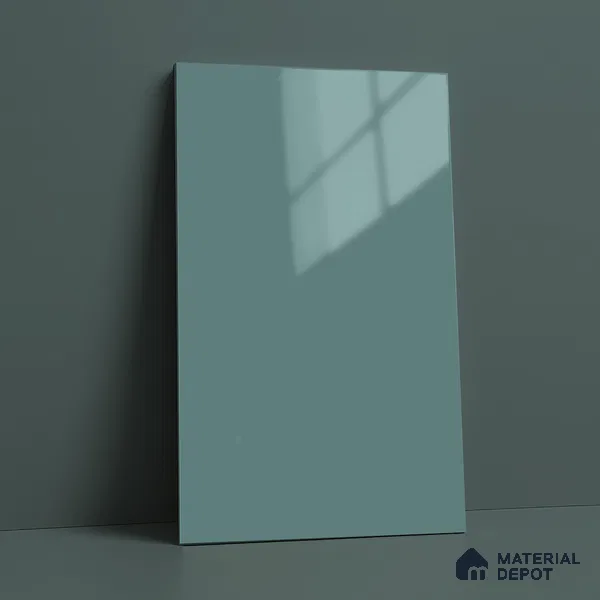 Muted Teal Blue Solid Color Acrylic Laminate LM 24362 8 ft x 4 ft High Gloss Finish - 1.5 mm | Matching Edgeband code - EB 02137 | Suitable for Living Room, Kitchen, Office