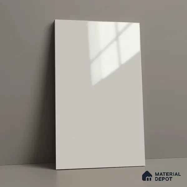 Solid White Solid Color Acrylic Laminate LM 24523 8 ft x 4 ft High Gloss Finish - 1.5 mm | Matching Edgeband code - EB 02068 | Suitable for Living Room, Kitchen, Office