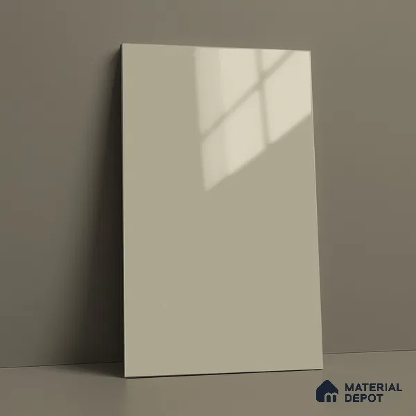 Warm Beige Solid Color Acrylic Laminate LM 24526 8 ft x 4 ft High Gloss Finish - 1.5 mm | Matching Edgeband code - EB 02087 | Suitable for Living Room, Kitchen, Office