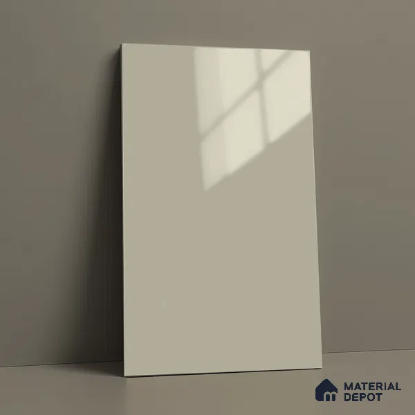 Soft Cream Solid Color Acrylic Laminate LM 24527 8 ft x 4 ft High Gloss Finish - 1.5 mm | Matching Edgeband code - EB 02079 | Suitable for Living Room, Kitchen, Office