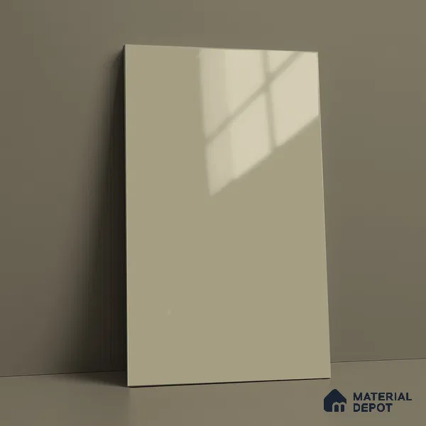 Warm Beige Solid Color Acrylic Laminate LM 24528 8 ft x 4 ft High Gloss Finish - 1.5 mm | Matching Edgeband code - EB 02071 | Suitable for Living Room, Kitchen, Office