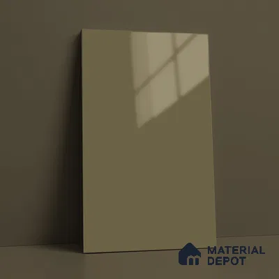 Olive Brown Solid Color Acrylic Laminate LM 24529 8 ft x 4 ft High Gloss Finish - 1.5 mm | Matching Edgeband code - EB 02083 | Suitable for Living Room, Kitchen, Office