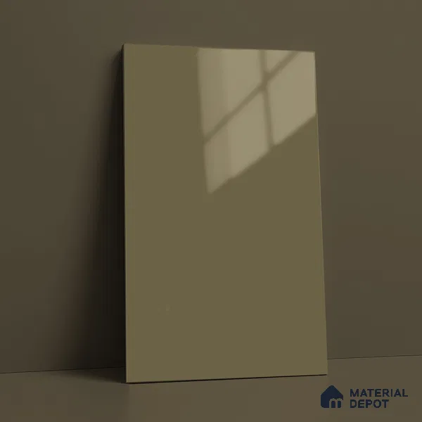 Olive Brown Solid Color Acrylic Laminate LM 24529 8 ft x 4 ft High Gloss Finish - 1.5 mm | Matching Edgeband code - EB 02083 | Suitable for Living Room, Kitchen, Office