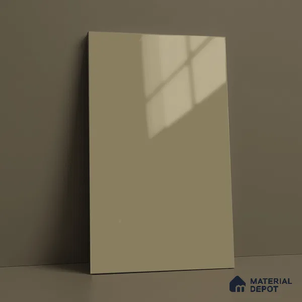 Warm Taupe Beige Solid Color Acrylic Laminate LM 24533 8 ft x 4 ft High Gloss Finish - 1.5 mm | Matching Edgeband code - EB 02081 | Suitable for Living Room, Kitchen, Office