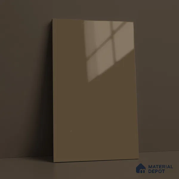 Taupe Brown Solid Color Acrylic Laminate LM 24534 8 ft x 4 ft High Gloss Finish - 1.5 mm | Matching Edgeband code - EB 02069 | Suitable for Living Room, Kitchen, Office