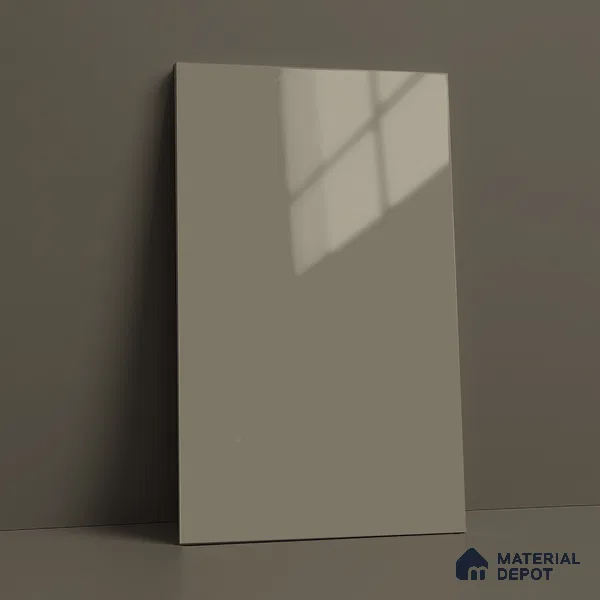 Pebble Grey Solid Color Acrylic Laminate LM 24538 8 ft x 4 ft High Gloss Finish - 1.5 mm | Matching Edgeband code - EB 02084 | Suitable for Living Room, Kitchen, Office