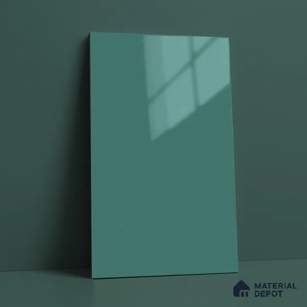 Teal Blue Solid Color Acrylic Laminate LM 24542 8 ft x 4 ft High Gloss Finish - 1.5 mm | Matching Edgeband code - EB 02075 | Suitable for Living Room, Kitchen, Office