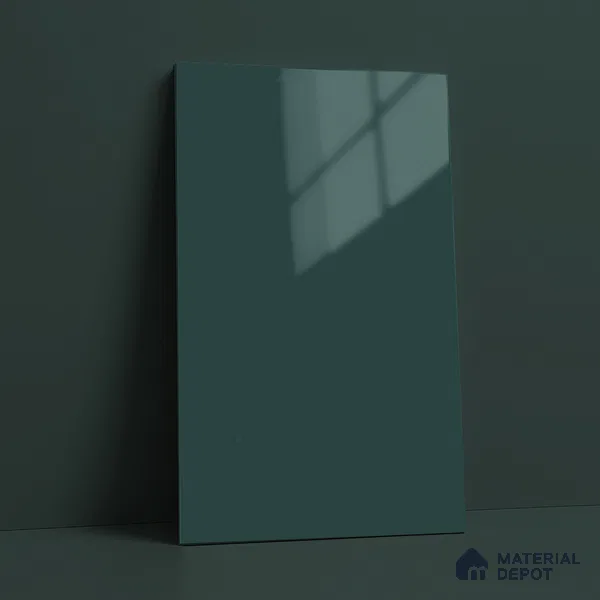 Teal Blue Solid Color Acrylic Laminate LM 24543 8 ft x 4 ft High Gloss Finish - 1.5 mm | Matching Edgeband code - EB 02073 | Suitable for Living Room, Kitchen, Office