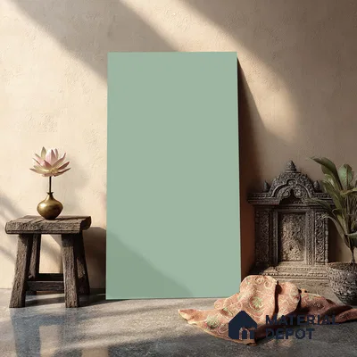 Greenish Grey Solid Colors Look LM 01921 8 ft x 4 ft Matte Finish Decorative Laminate - 1 mm | Suitable for Living Room, Kitchen, Office