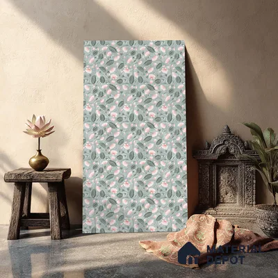 Grey Digital look LM 23937 Kamalam Pichwai Art 8 ft x 4 ft Texture Finish Decorative Laminate - 1 mm | Suitable for Living room,TV Unit, Highlighter Wall, Wardrobe, Feature Wall