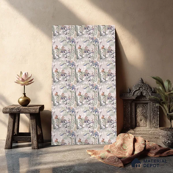 Beige Digital look LM 23939 Vanikaa Miniature Art 8 ft x 4 ft Texture Finish Decorative Laminate - 1 mm | Suitable for Living room,TV Unit, Highlighter Wall, Wardrobe, Feature Wall
