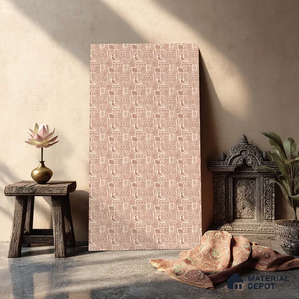Brown Digital look LM 23942 Matikala Lippan Art 8 ft x 4 ft Texture Finish Decorative Laminate - 1.25 mm | Suitable for Living room,TV Unit, Highlighter Wall, Wardrobe, Feature Wall