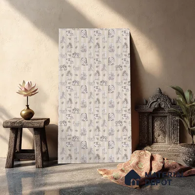 Beige Digital look LM 23946 Madhuvan Madhubani 8 ft x 4 ft Texture Finish Decorative Laminate - 1 mm | Suitable for Living room,TV Unit, Highlighter Wall, Wardrobe, Feature Wall