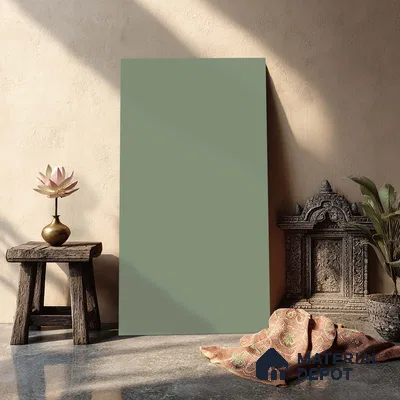 Green Solid Colors look LM 23969 Pale Sage Green  8 ft x 4 ft Matte Finish Decorative Laminate - 1 mm | Suitable for Living Room, Kitchen, Office