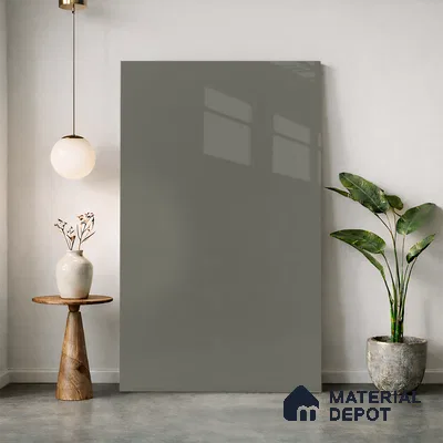 Deep Olive Green Solid Colors Look LM 24451  8 ft x 4 ft High Gloss Finish Decorative Laminate - 1 mm | Suitable for Living Room, Kitchen, Office