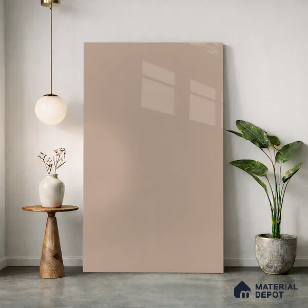 Blush Pink Solid Colors Look LM 24452  8 ft x 4 ft High Gloss Finish Decorative Laminate - 1 mm | Suitable for Living Room, Kitchen, Office