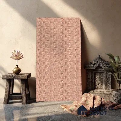 Brown Digital look LM 23941 Kutchkala Lippan Art 8 ft x 4 ft Texture Finish Decorative Laminate - 1.25 mm | Suitable for Living room,TV Unit, Highlighter Wall, Wardrobe, Feature Wall