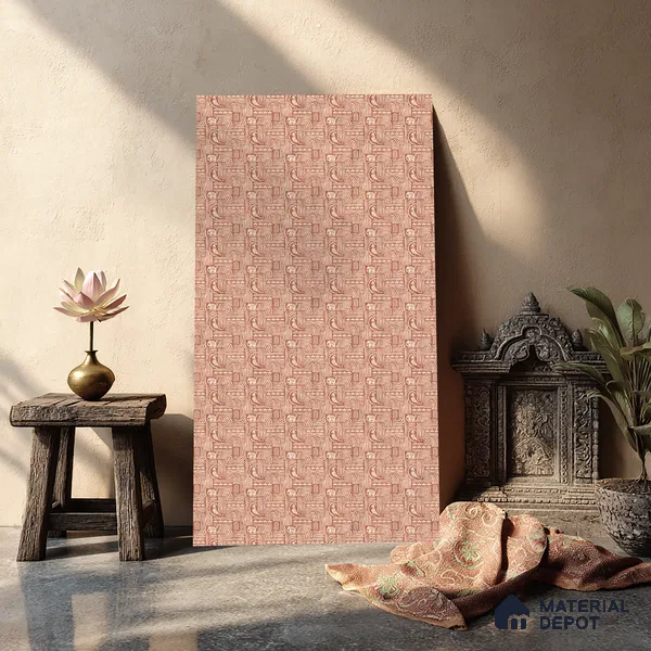 Brown Digital look LM 23941 Kutchkala Lippan Art 8 ft x 4 ft Texture Finish Decorative Laminate - 1.25 mm | Suitable for Living room,TV Unit, Highlighter Wall, Wardrobe, Feature Wall