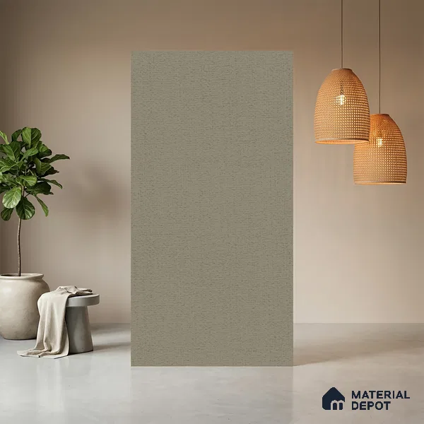 Grey Fabric look Ferrero 1E162 RF Soft Silver Grey 8 ft x 4 ft Real Fabric Finish Decorative Laminate - 1 mm | Matching E3 Edgeband Code - (1004)