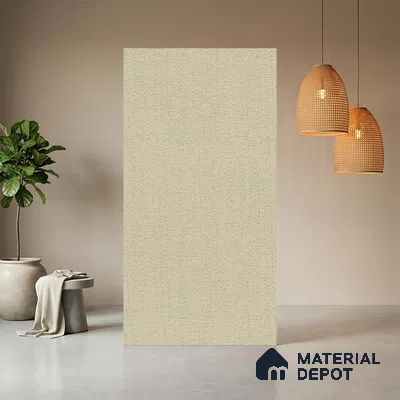 Cream Fabric look Ferrero 1E178 RF Soft Alabaster 8 ft x 4 ft Real Fabric Finish Decorative Laminate - 1 mm | Matching Rehau Edgeband Code - (75638)