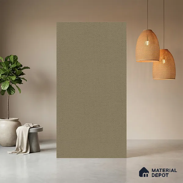 Grey Fabric look Ferrero 1E240 RF Muted Limestone Grey 8 ft x 4 ft Real Fabric Finish Decorative Laminate - 1 mm | Matching Rehau Edgeband Code - (75649)