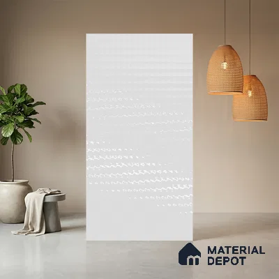 White Sparkle look Ferrero 1E476 MQ Pure Snow White 8 ft x 4 ft Mirror Qubes Finish Decorative Laminate - 1 mm | Matching E3 Edgeband Code - (3101)