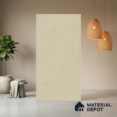 Marble Fluted 1E178 PF Ice Grey 8 ft x 4 ft Texture Finish Decorative Laminate - 1 mm | Suitable for TV Unit,Wardrobe, Kitchen Cabinets