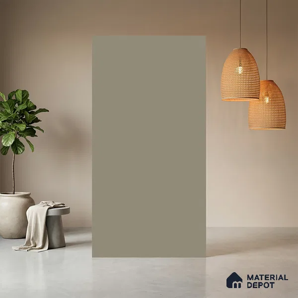 Grey Solid Colors look Ferrero 1E162 SMT Soft Cloud Grey 8 ft x 4 ft Satin Matt Finish Decorative Laminate - 1 mm | Suitable for Living Room, Kitchen, Office | Matching E3 Edgeband Code - (1004)