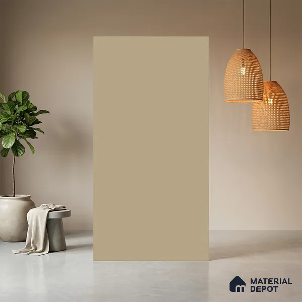Cream Solid Colors look Ferrero 1E203 SMT Soft Vanilla Cream 8 ft x 4 ft Satin Matt Finish Decorative Laminate - 1 mm | Suitable for Living Room, Kitchen, Office | Matching E3 Edgeband Code - (1033)